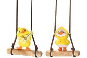 DHSWNNG Schwingende Ente Auto Hängend Ornament, 2 Stück Süße Schaukel Ente Autospiegel Anhänger Swing Duck Rückspiegel Anhänger Auto Innenraum Deko
