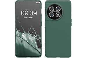 kwmobile Carcasa para OnePlus 11 Funda - Ultrafina de TPU y Silicona con Bordes elevados anticaídas - Verde Bosque