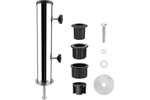 MEYAGOT Universal-Standrohr Aus Edelstahl, Sonnenschirmständer, Universal Sonnenschirmstandrohr, Mit 3 Tlg Reduzierring(48/38/32 Mm) Sonnenschirm Hülse Stände Für Strand Erde Wiese Garten Freizeit Und Camping