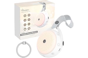 HOMGEN Machine à Bruit Blanc Portable pour Bébé-Machine à Bruit Blanc-24 Sons | Veilleuse| Minuterie de Sommeil | Rechargeable par USB | Aide au Sommeil de Bébé | Machine à Bruit de Sommeil
