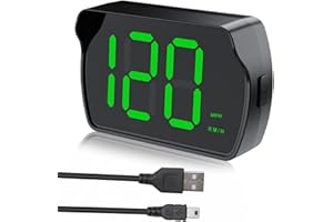 SUUOSL Digital GPS Speedometer Car MPH HUD, Heads up display, Real-Time Speedometer Car Suitable for Truck, SUV, Motorcycle, USB Plug & Play, LED Large Font - Clear & Accurate (MPH+KMH)