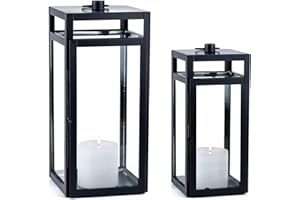 ‎MARRAKESCH ORIENT & MEDITERRAN INTERIOR Marrakesch 2er Set Gartenlaterne Laterne 35cm und 30cm | Laternen für Draußen Edvin groß modern als Gartendeko