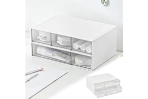 SLTAXAR Organisateur de Bureau Tiroir 22.6 * 5 * 16.5cm Organisateur de Bureau Blanc Rangement de Bureau Tiroir Rangement de Bureau Avec Tiroir pour École Bureau