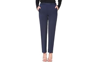 INSAFIANS Women Half Elasticated Pull Up Pants | Ladies Office Wear Trousers | Work Formal