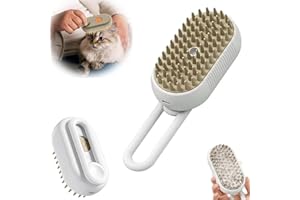 YOHFRFGX Spritz Defur Comb for Cats, Spritz Defur Comb, Celery Pets Steam Brush, 3 in 1 Water Cat Brush, Self Cleaning Steam Cat Brush, Grooming Brush for Removing Tangled and Loose Hair (1 pcs,White)