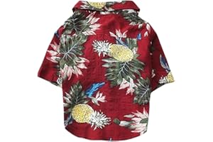 DOUBLEER Pet Hawaiian Shirt Summer Beach Printed Dog Vest T-Shirt Comfortable Seaside Casual Style Pet Clothes Puppy Clothing for Small Medium Dogs Cats Like Chihuahua, French Bulldog, Yorkie, XS-XXL