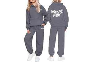 HOT1950s Kids Tracksuit Girls 2 Piece Outfits, Tracksuit Kids Full Set Oversized Hoodie Long Sleeve Sweatshirt Baggy Sweatpants Jogging Bottoms Girls Outfits Clothing Sets Activewear Gym Set