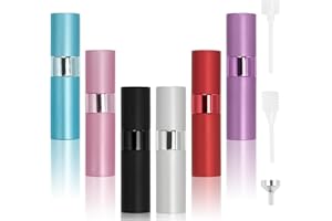 ZORUAM 6 PCS Atomiser Spray Bottle, 8 ml Travel Perfume Bottle, Travel Perfume Atomiser Refillable for Women and Men, Empty Perfume Decanter Portable Mini Perfume Refill Bottles for Purse, Handbag and Pocket
