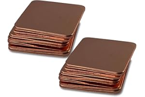 ‎SILVERBEAD Kupferplättchen [15x15x0,1mm] [20 Stück] Kupfer Copper Pad Heatsink | geeignet für GPU RAM SSD VRAM VRM Steuerplatinen Elektronik LED SMD IC