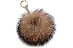 FEIFANSHOP Zawieszka ze skóry królika zawieszka do torebki breloczek do kluczy z prawdziwego futra pompon