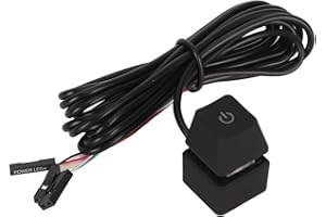 TOPIKY Przycisk Zasilania Komputera, Włącznik Zasilania Komputera Stacjonarnego Kabel Zasilacza Sterującego 2M Zewnętrzny Przycisk Zasilania Komputera PC z 7 kolorowym Jasnoniebieskim