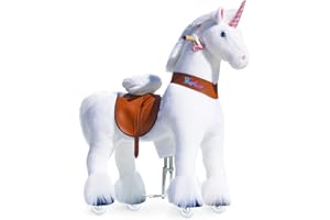 PonyCycle Oficiales Modelo U Unicornio Juguete para Montar Unicornio con Ruedas Correpasillos Unicornio Regalo Niña(con Freno y Sonido/Talla 5 para Edades de 7+ años) Unicornio Blanco Ux504