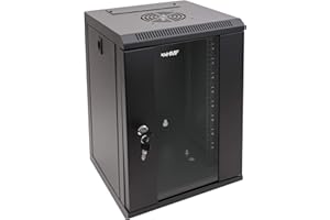 ‎HMF HMF 63309-02 Serverschrank 10 Zoll, 9 HE, Netzwerkschrank, Wandschrank, 10", 31,2 x 30 x 48,3 cm, Voll Montiert, schwarz