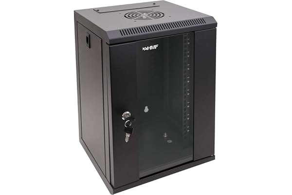 HMF 63309-02 Baie Serveur 10 Pouces, 9U, Armoire Réseau, Rack Server, 10", 31,2 x 30 x 48,3 cm, Entièrement Monté, Noir
