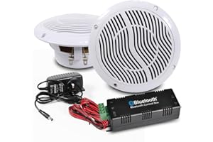 EAUDIO E-Audio Bluetooth Ceiling Speaker Kit Bathroom Wireless Bluetooth Amplifier Water Resistant Ceiling Speakers (2 Way)