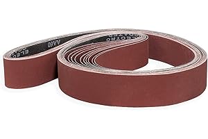 Sruhrak Nastri Abrasivi 50x2000mm - 2 Ciascuno di Grane 60/80/120/240/400 Carta Abrasiva per Levigatrice a Nastro, per Levigare,Limare,Affilare e Rimuovere Metallo/Legno (10 Pezzi)