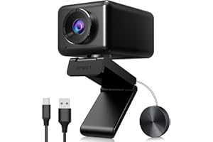 EMEET Cámara Web Jupiter 1080P: cámara Web Todo en uno con 1 Altavoz y 4 micrófonos, cámara Web FHD con Vista de Encuadre automático Ajustable, con Software Exclusivo, Plug & Play