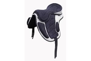Brama West Selle « Safety » Taille d'assise 18" – pour Tous Les Types de Chevaux – avec Sangle – Gris/Noir