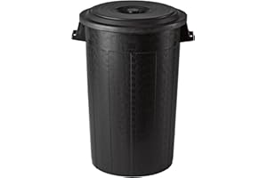 LoviStore Bidone da Giardino Con o Senza Coperchio, Capacità 50 70 100 120 Lt, Pattumiera Contenitore Rifiuti Spazzatura, Esterno, con Manici, in Plastica, Tino Mastello (120 Lt con coperchio)