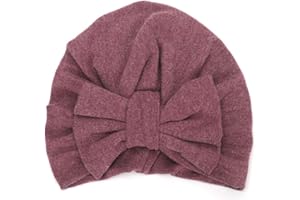 Boomly Bambino Cappello Turbante Fascia per Capelli Fiocco Nodo Cerchietto per Capelli Lana Cappello Caldo Autunno Inverno Cappellino Avvolgente Bambine 2-3 Anni