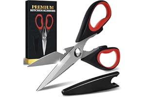 Lesolph Küchenschere, Haushaltsschere aus Edelstahl, Scharfe Strapazierfähig Schere Küche, Allzweckschere mit Flaschenöffner & Nussknacker, Spülmaschinenfest, Kitchen Scissors für Huhn, Fisch, Fleisch