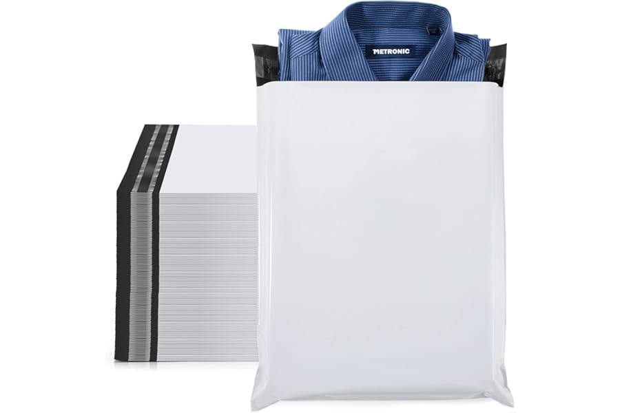 Switory Parcel Bags Postage Bags 10x13 Inch (25.4x33cm) Postal Bags Waterproof, Shipping Mailers Mailing Bag for Clothes Envelopes Postage Bag for Packaging,100Pcs (White)