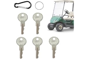 FCOUIID Golf Cart Key Replacement Ignition Keys for EZGO(1982-Up) Gas and Electric Golf Cart, Code 1919, with Keychain(5 pcs)