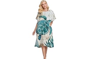 Proumhang Cambio de Bata de baño Changing Towel, Toalla de Poncho de Surf con Capucha Toalla de baño con Capucha para Adultos Toallas Deportivas con Capucha estampadaTalla única-Estilo 25 75cm x 110cm