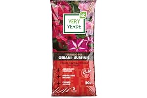 CENTRO NATURA & PET SHOP Terriccio Fiori e Piante Fiorite da interno e Esterno Spaciale per Gerani e Surfine Confezione da 20L Peso 7kg