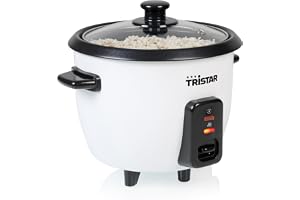 Tristar Riskokare 0,6 L, non-stick innerkastrull, varmhållnings- och automatisk avstängningsfunktion, kompakt design, mätkopp och sked ingår, 300 W, RK-6142