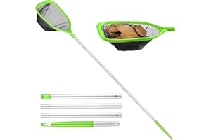 Mowend Red Recogehojas para Superficie de Piscina, Red para Piscina con Mango de 1,14M, Fina Skimmer Red para Piscina, Spas, Estanques, Parque Acuatico