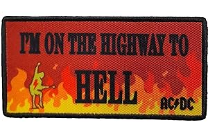 ROCK OFF OFFICIALLY LICENSED PRODUCTS Rock Off Parche tejido estándar AC/DC: Llamas de carretera al infierno