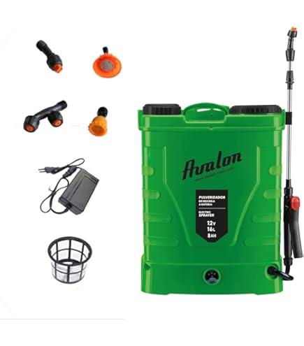 SYLSTAR Batterij Aangedreven Spuit 5M, Elektrische Tuinspuit met Telescopische Steel, 3 Sproeiers, Oplaadbare en Draagbare Spuitstok voor Tuin Gazon Onkruid