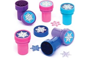 Baker Ross AR771 Ross Selbstfärbende Stempel „Schneeflocke“ für Kinder – für weihnachtliche Bastelarbeiten und Dekorationen (10 Stück), Lila