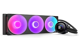 NZXT Kraken Plus 360 RGB – Refrigeración líquida CPU AIO – Radiador 360mm – Ventilador F360 RGB Core – Pantalla LCD 1,54" Personalizable – AMD® AM5, AM4 – Intel® LGA 1851/1700, 1200/115X – Negro