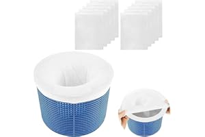 NT-LING Pool Skimmer Socks, 10Pcs Reusable Ultra Fine Mesh Pool Filter Saver Socks, Pool Skimmer Basket Bag Pool Filter Net to Protect Swimming Pool Filter for In-Ground and Above Ground Pools (White)