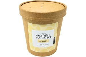 Motherland Organics Unrefined Shea Butter 400G Vanilla - African Moisturiser for Dry Skin, Hands, Lips, Stretch Marks, Eczema - Natural, Raw & Vegan - for Men, Women & Babies