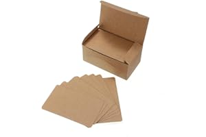 Yalulu 200 Stück Naturkarton Blanko Kraftpapier Kraftkarton Tischkarten Postkarten für Hochzeit Gruß- und Glückwunschkarten, Einladungskarten, Geschenke (Braun)