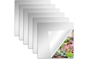 GALOZZOIT Selbstklebende Fliesenspiegel Spiegel zum Kleben, Acrylspiegel HD Spiegel Flexible Spiegelfolien Spiegelaufkleber für Wand Schule Zuhause Wohnzimmer Badezimmer Schlafzimmer (6, 20 * 20cm)