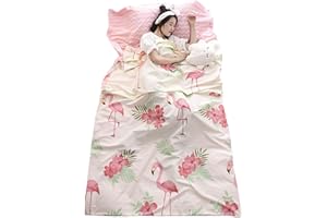 TRIWONDER Sacco Lenzuolo Cotone Sacco a Pelo Singolo Matrimoniale Sacco Nanna Sacco Coprimaterasso Estivo Sacco a Letto per Casa Viaggio Hotel Treno