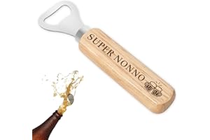 HROANC Regalo Nonno Natale Apribottiglie Manico in Legno Regali per Nonno Compleanno Natale Festa Del Nonno Papà Cavatappi Regalo per I Nonni Dai Nipoti Nipote Birra Regalo Utile Regalo Festa Dei Nonni