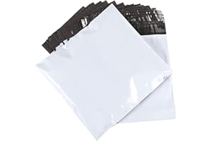 MAGIC SELECT 100 Enveloppes Plastiques 35x45 cm. Sacs d’Envoi Blanches Opaques Autocollantes, Emballage Imperméable et Résistant pour Vêtements, Livres, Chaussures et Colis