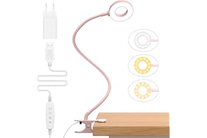 iZELL Lampka do czytania z 23 diodami LED, możliwość ściemniania, 3 tryby i 10 poziomów jasności, ochrona oczu, lampa zaciskowa z elastyczną szyją 70 cm, z ładowarką USB 10 W