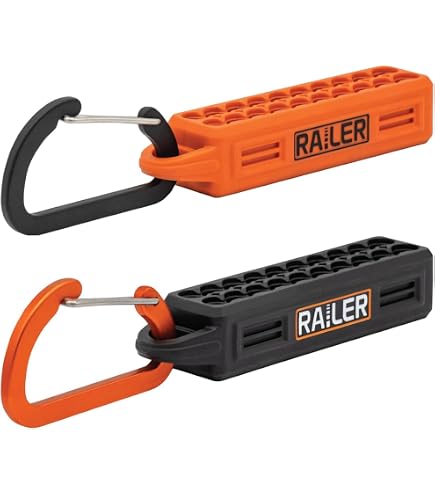 Railer Schraubendreher-Bithalter – 2 Stück, Schwarz/orange, Mit Karabiner, 10-Loch Organizer Für Werkzeugtasche