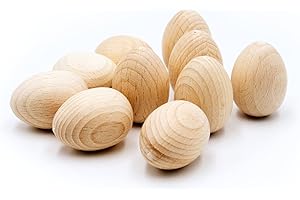 ‎JOWE 10er-Set Holz-Eier 4x3cm Ostereier Ostern zum Basteln Vollholz - Ostereier aus Buche zum bemalen