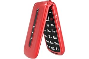 USHINING GSM Seniorenhandy, entsperrt, Seniorenhandy, Klappdeckel mit großen Tasten, hohe Lautstärke, Display 2,4 Zoll, SOS-Taste, FM-Radio, Kamera, Wecker