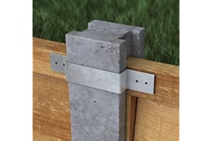 [FIXINGS DIRECT®] (10 Pack) Ultimate 4Inch Fence Post Security Brackets (for 100mm/4 Posts) Concrete Or Wood (Check Sizing Before Ordering) Anti Rattle Post Clips, Galvanised Anti Corrosion