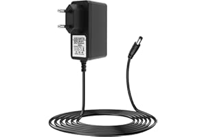 ATSHLD Trasformatore di Alimentazione 24V 1A 24W Adattatore AC 100-240V a DC 24V 1A, Jack 5,5mm x 2,1mm Cavo 1m Adatto per Strisce LED Telecamere Router Dispositivi Audio Pistole Massaggianti e Altro