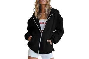 AUTOMET Womens Zip Up Y2K Hoodies Long Sleeve Fall Oversized Casual Sweatshirts Fleece Jacket with Pockets