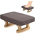 Duscdesp Duscdesp Foot Stool,Ottoman Footstool with Stable Wooden Legs,Ottoman Footrest Pouffe Footstool with Removable Padded Seat,Footstools for Living Room,Entryway,Bedroom,Office(Deep Gray)